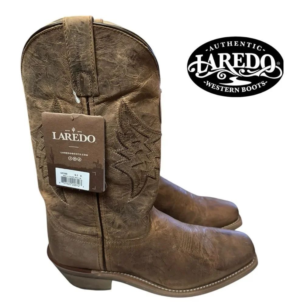 New Laredo Men's Nico Leather Cowboy Boot 9.5  9.5D